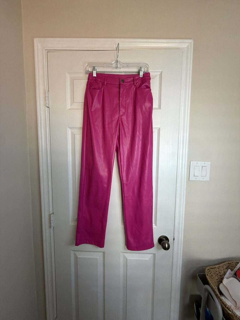 Buddy Love Faux Leather Pants Size S Hot Pink